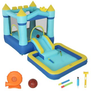Castello Gonfiabile per Bambini 4 in 1, Scivolo,
