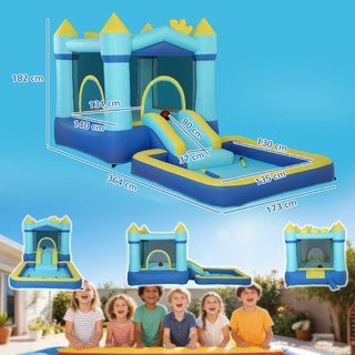 Castello Gonfiabile per Bambini con Scivolo, Tramp
