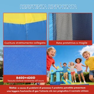 Castello Gonfiabile per Bambini con Scivolo, Tramp