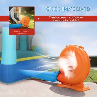 Castello Gonfiabile per Bambini con Scivolo, Tramp