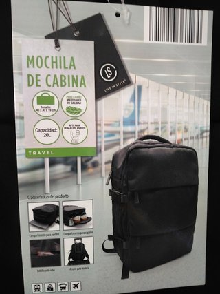 Pacchetto 2 Zaini Cabina 40x30x19cm 20L Neri