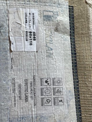 2 Tappeti lana beige e blu certificato 60x110