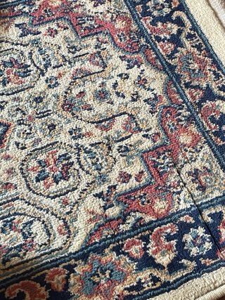 2 Tappeti lana beige e blu certificato 60x110
