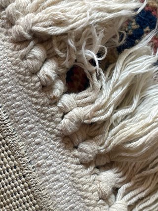2 Tappeti lana beige e blu certificato 60x110
