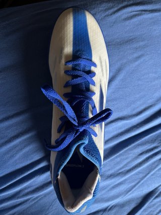 Zapatillas fútbol Adidas niño azul/blanco