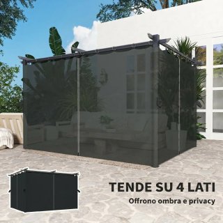 Pérgola retráctil 4x3m con cortinas