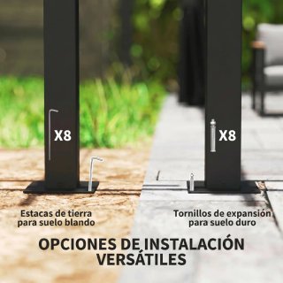 Pérgola retráctil 4x3m con cortinas