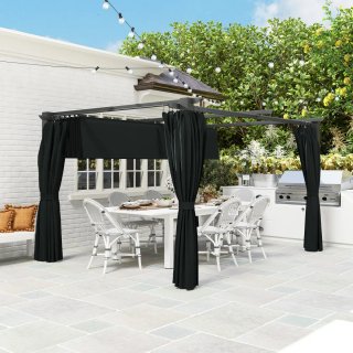 Pérgola retráctil 4x3m con cortinas