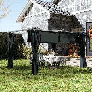 Pérgola retráctil 4x3m con cortinas