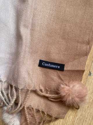 Manta de Cachemira Beige y Marrón