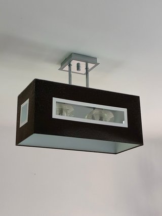 Lámpara de techo moderna marrón y plateada