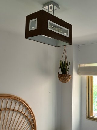 Lámpara de techo moderna marrón y plateada
