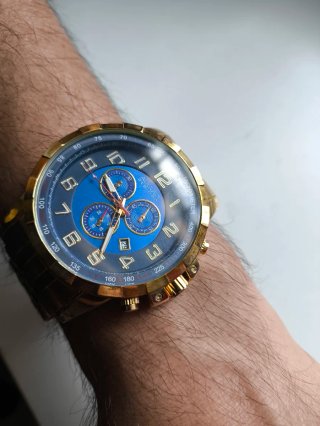 Orologio August Steiner Uomo Cronografo Blu Oro