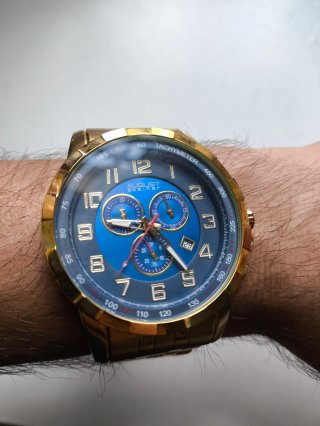 Orologio August Steiner Uomo Cronografo Blu Oro