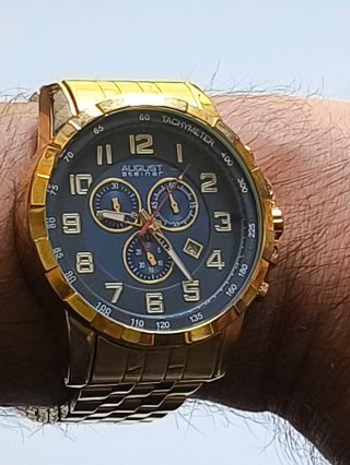 Orologio August Steiner Uomo Cronografo Blu Oro