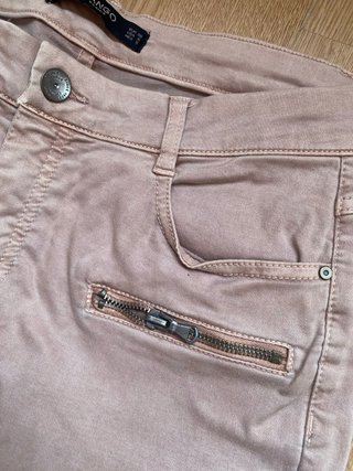 Pantalones Mango Rosa con Cremalleras