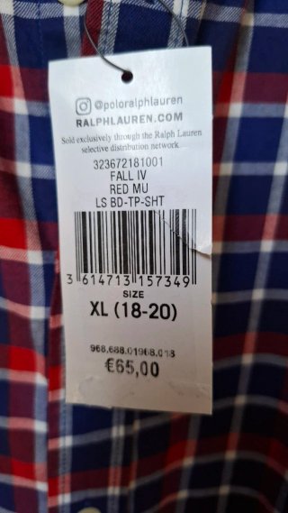 Camisa Ralph Lauren cuadros azul y rojo