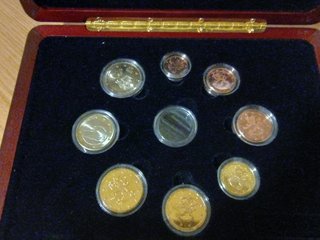 Finlandia año 2002 proof 1 céntimo a 2 euros €