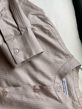 Camisa Adolfo Dominguez, Cuello Mao, Beige