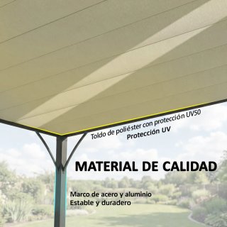 Pérgola de Jardín 3x4m UPF30+ Beige/Gris