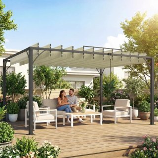 Pérgola de Jardín 3x4m UPF30+ Beige/Gris