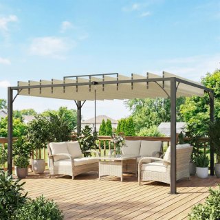 Pérgola de Jardín 3x4m UPF30+ Beige/Gris