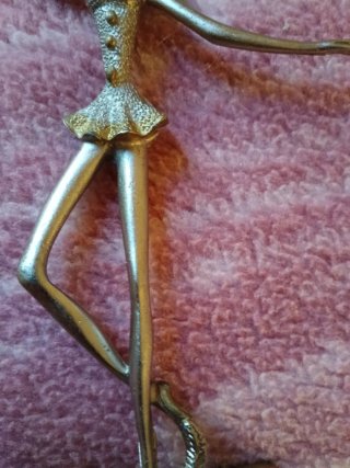 Escultura Bailarina Art Deco Plateado.