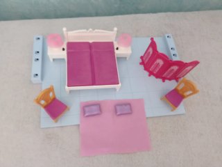 Playmobil Cama con Luces, Biombo y Sillas WQ