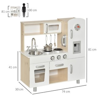 Cucina Giocattolo in Legno per Bambini con Lavandi