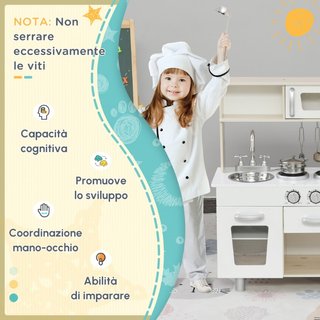 Cucina Giocattolo in Legno per Bambini con Lavandi