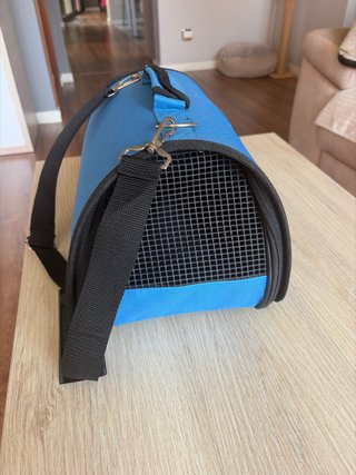 Transportín de gato azul