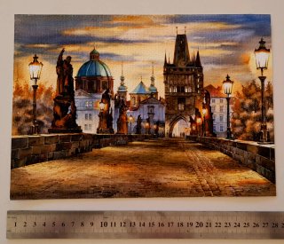 Acuarela V. Shukshin Puente de Carlos, Praga