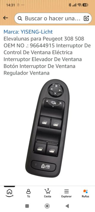 Elevalunas Peugeot 308 y 508