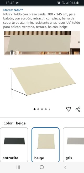 Toldo Sonnenschirmvorhang 3m