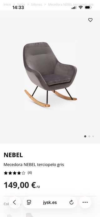 Sillón Mecedora Terciopelo y Madera