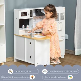 Cucina Giocattolo in Legno per Bambini 3-6 Anni co