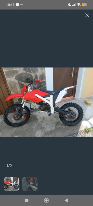 Pit Bike 125cc Motocross Roja y Blanca