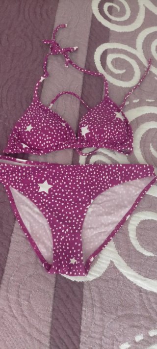 Bikini morado estrellas y lunares Talla S