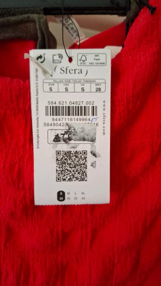 Vestido Sfera Rojo Talla S