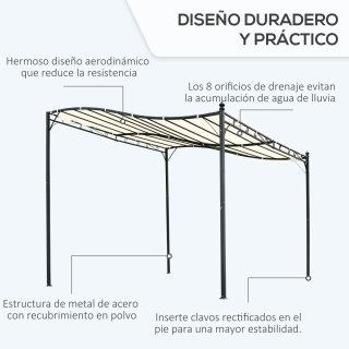 Cenador Jardín 3x3m con Toldo Beige