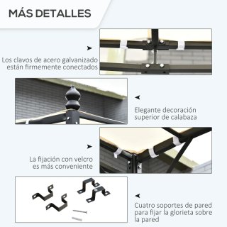 Cenador Jardín 3x3m con Toldo Beige