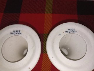 Candelabros de cerámica con frutas