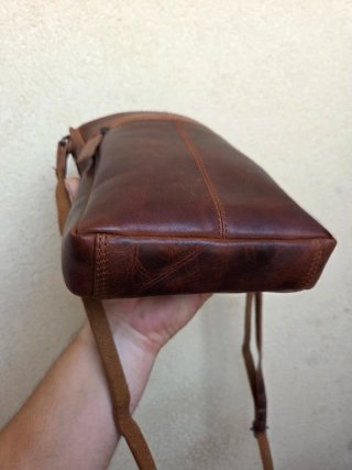 Bolso bandolera Metz piel marrón "crazy horse"