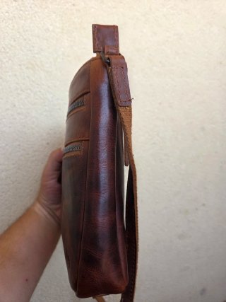 Bolso bandolera Metz piel marrón "crazy horse"