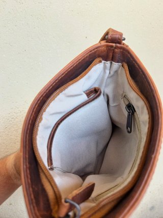Bolso bandolera Metz piel marrón "crazy horse"