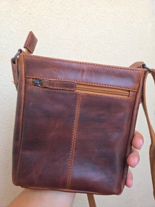 Bolso bandolera Metz piel marrón "crazy horse"