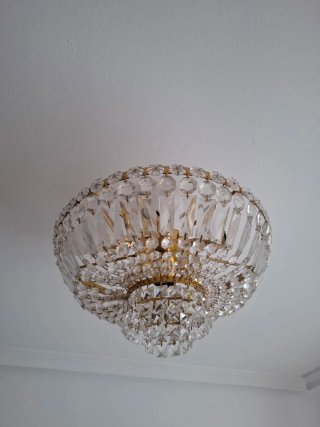 Lámpara de salón cristal y metal