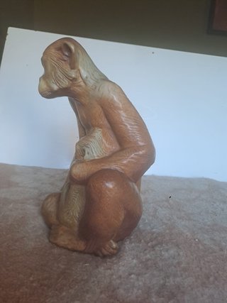 Figura Lladró Chimpancé con Cría Gres