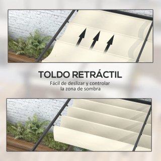 Pérgola 4x3m Techo Retráctil Jardín