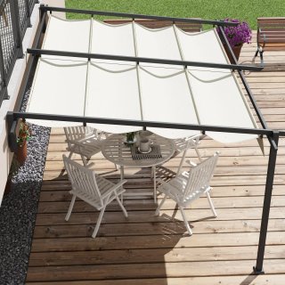 Pérgola 4x3m Techo Retráctil Jardín